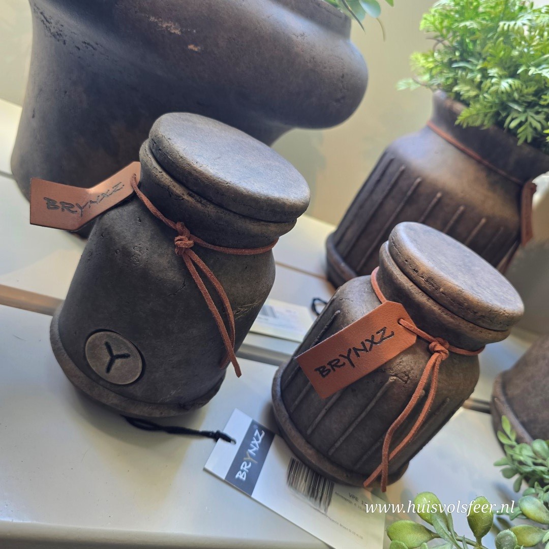 Set of 2 Pot and Top Leather Rope- Majestic Brown || Brynxz - Afbeelding 3