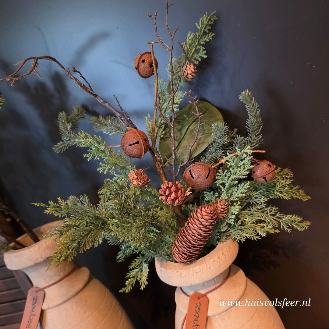 Kunst Herfsttak met Dennenappels & Bellen || 50 cm - Afbeelding 4