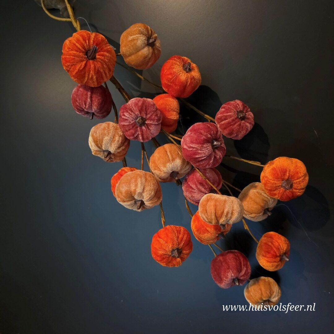 Toefhanger met Velvet Pompoenen || 54 cm - Afbeelding 3