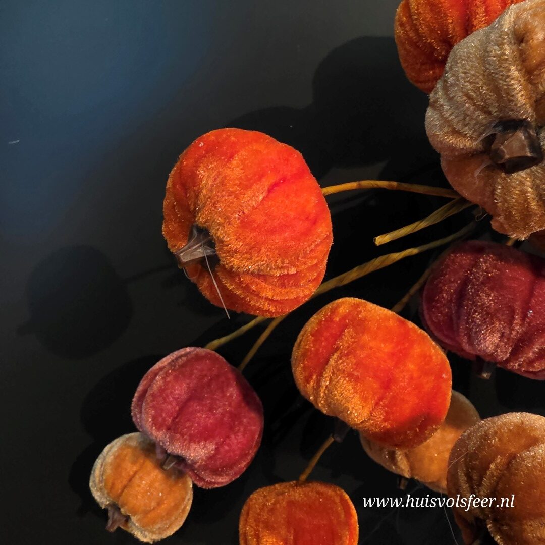 Toefhanger met Velvet Pompoenen || 54 cm - Afbeelding 5