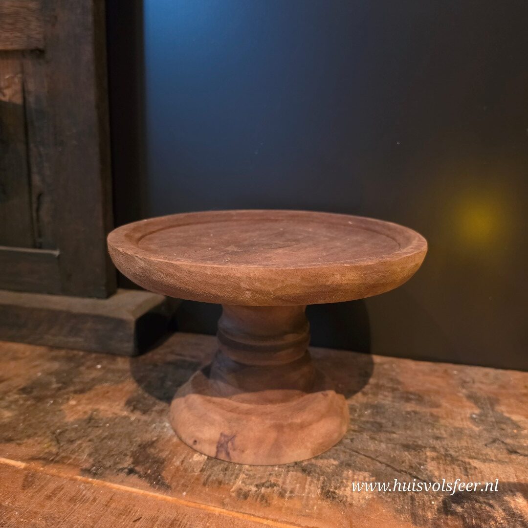 Houten plateau op voet || Rond - Afbeelding 2