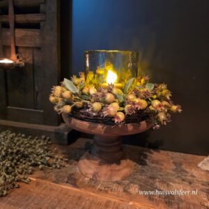 Houten plateau op voet || Rond