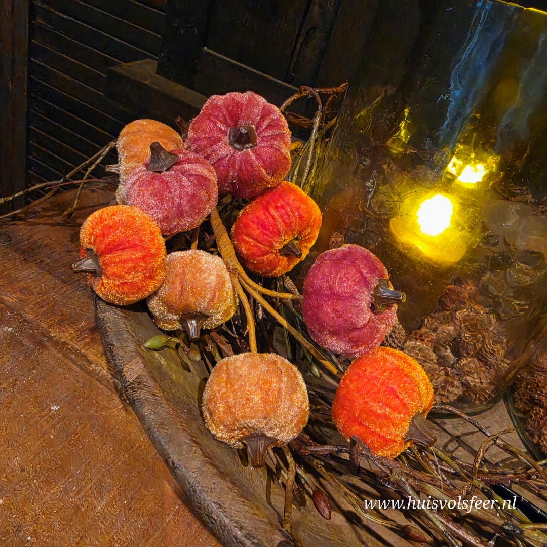 Toefhanger met Velvet Pompoenen || 25 cm - Afbeelding 4