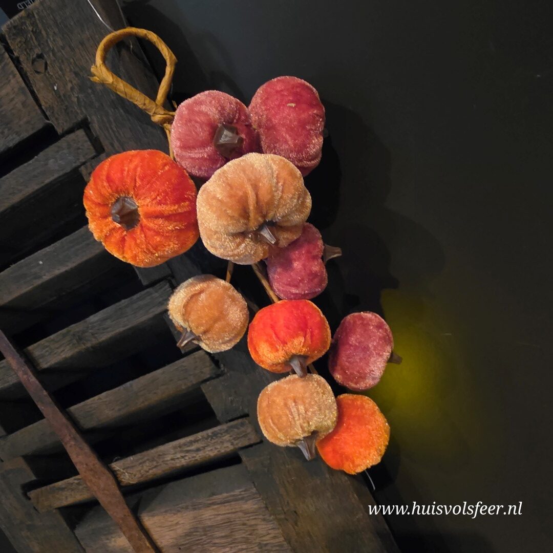 Toefhanger met Velvet Pompoenen || 25 cm - Afbeelding 6