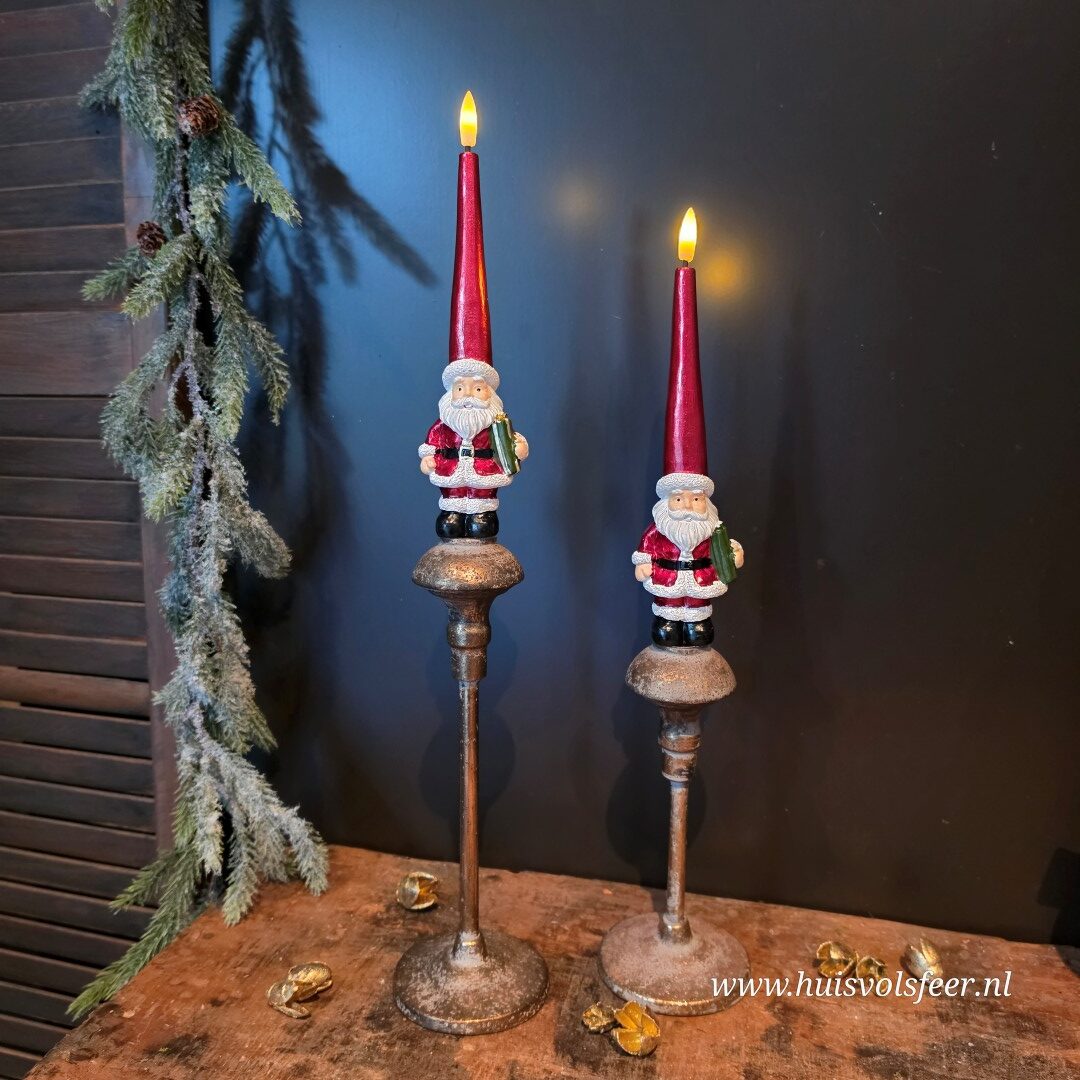 Deluxe Homeart LED Kaarsen- Santa Claus || Set van 2 - Afbeelding 2
