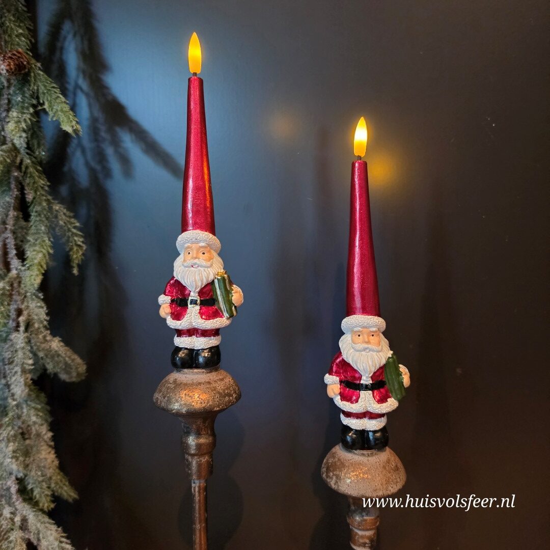 Deluxe Homeart LED Kaarsen- Santa Claus || Set van 2