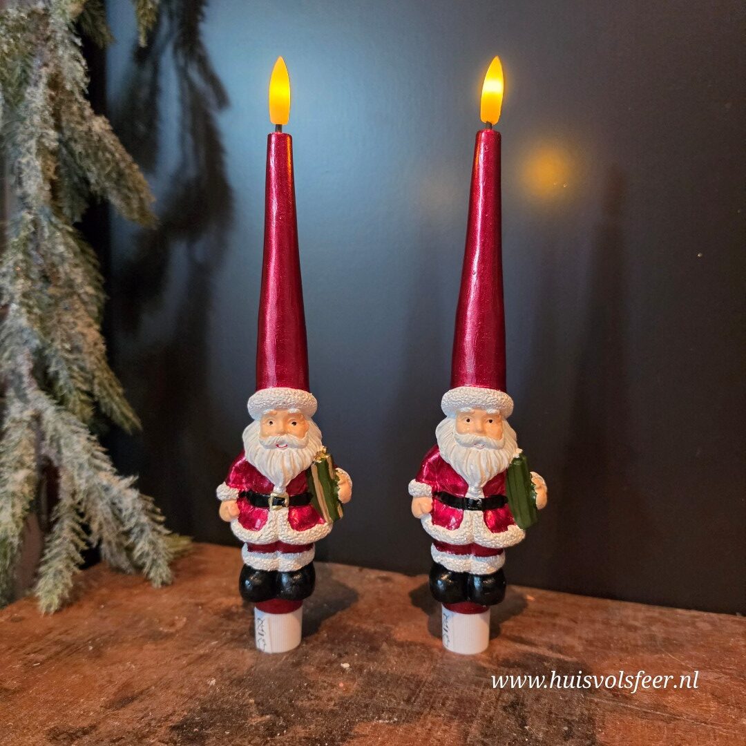 Deluxe Homeart LED Kaarsen- Santa Claus || Set van 2 - Afbeelding 3