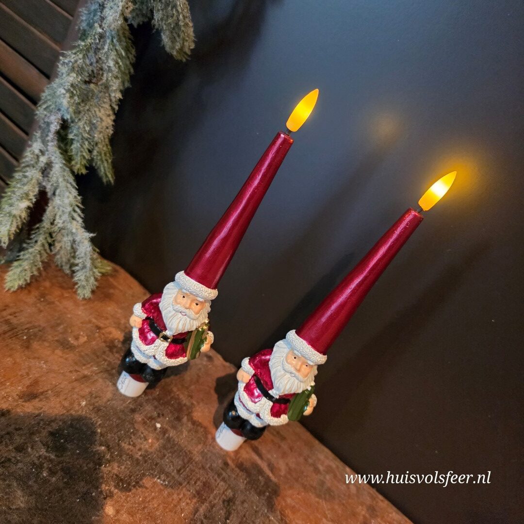 Deluxe Homeart LED Kaarsen- Santa Claus || Set van 2 - Afbeelding 4