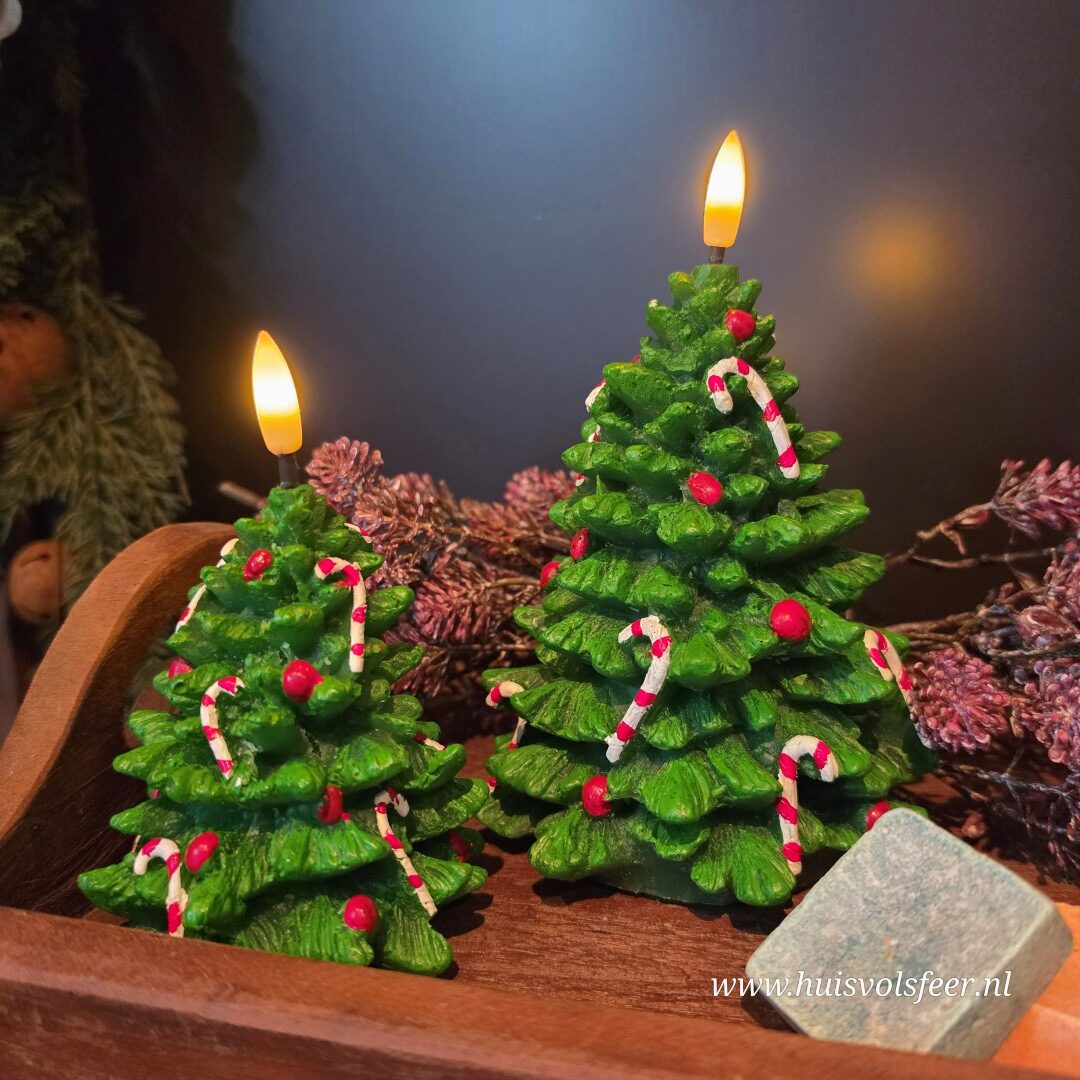 Deluxe Homeart LED Kerstboom Kaarsen- Christmas Tree || Set van 2 - Afbeelding 4