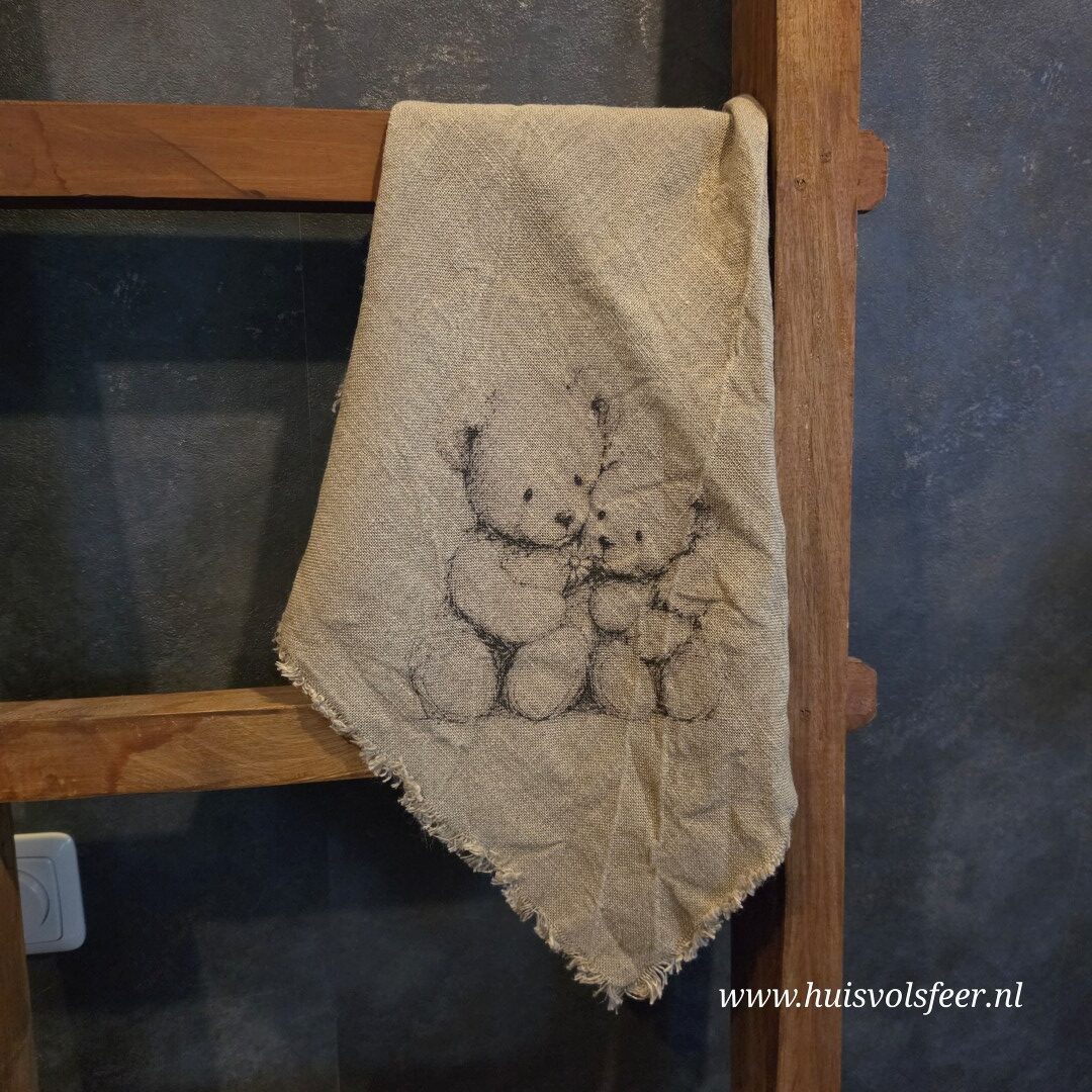 Linnen Shabby Doek- Beertjes || Eigen Label - Afbeelding 2