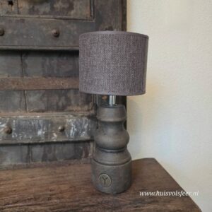 Lamp Baluster Grandeur met Taupe Lampenkap- Majestic Brown || 35 cm