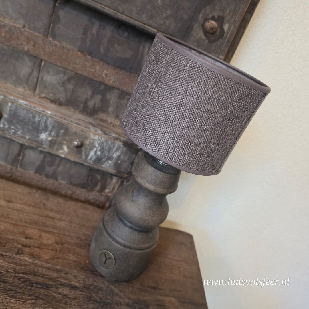 Lamp Baluster Grandeur met Taupe Lampenkap- Majestic Brown || 35 cm - Afbeelding 2