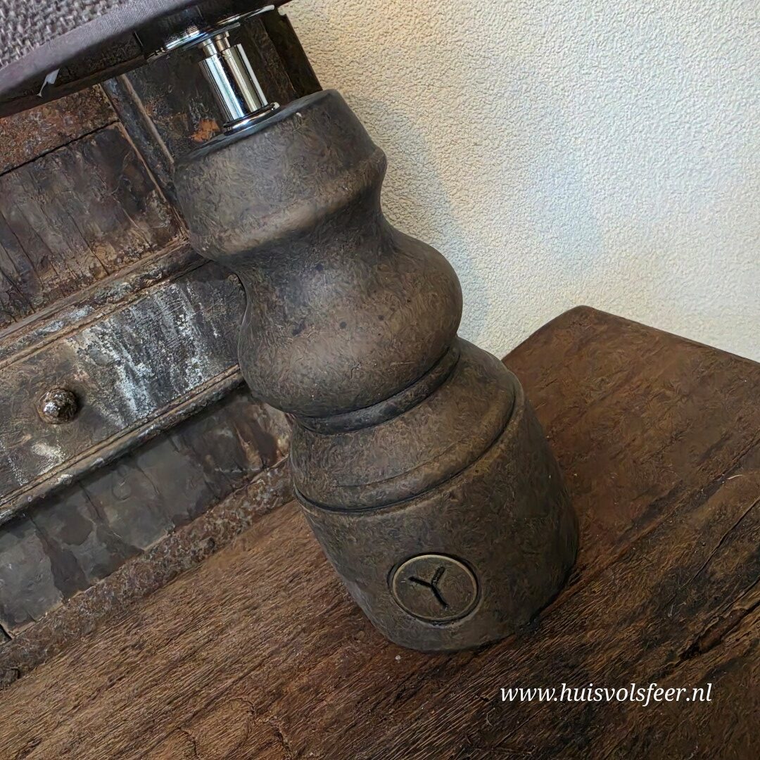 Lamp Baluster Grandeur met Taupe Lampenkap- Majestic Brown || 35 cm - Afbeelding 4