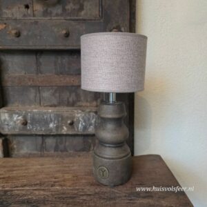 Lamp Baluster Grandeur met Zand Lampenkap- Majestic Brown || 35 cm