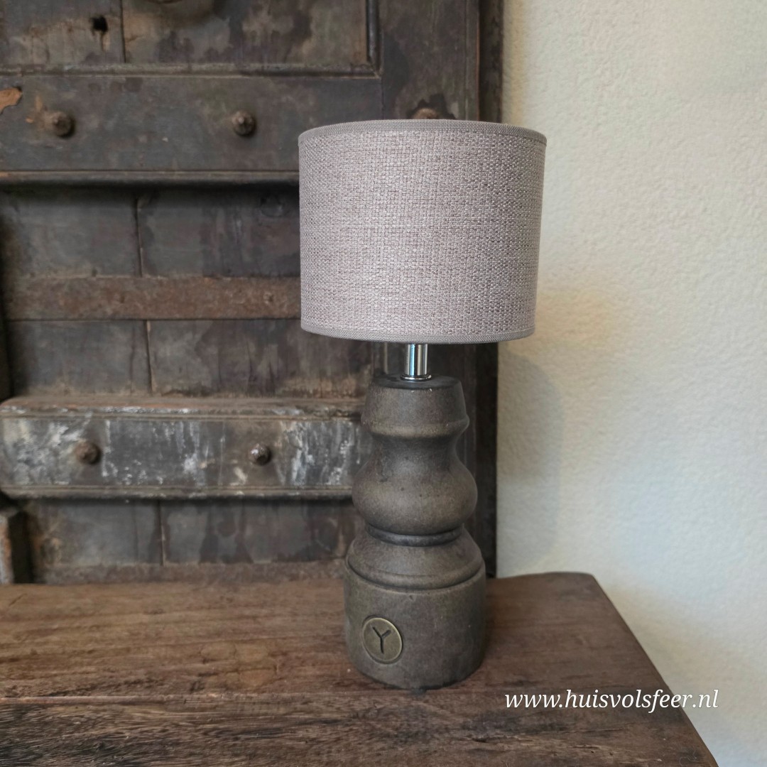 Lamp Baluster Grandeur met Zand Lampenkap- Majestic Brown || 35 cm