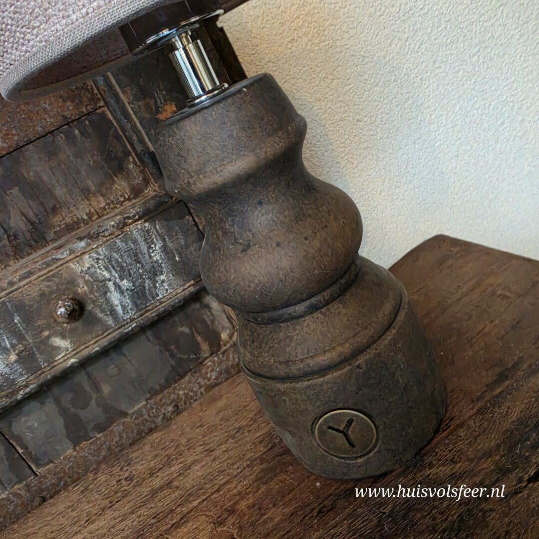Lamp Baluster Grandeur met Zand Lampenkap- Majestic Brown || 35 cm - Afbeelding 5