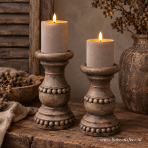 Candleholder Relief L- Majestic Brown || Brynxz