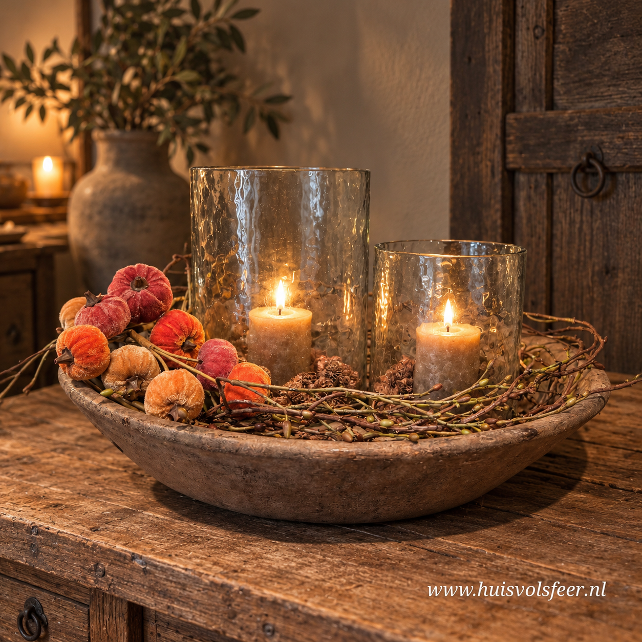 Toefhanger met Velvet Pompoenen || 25 cm - Afbeelding 2