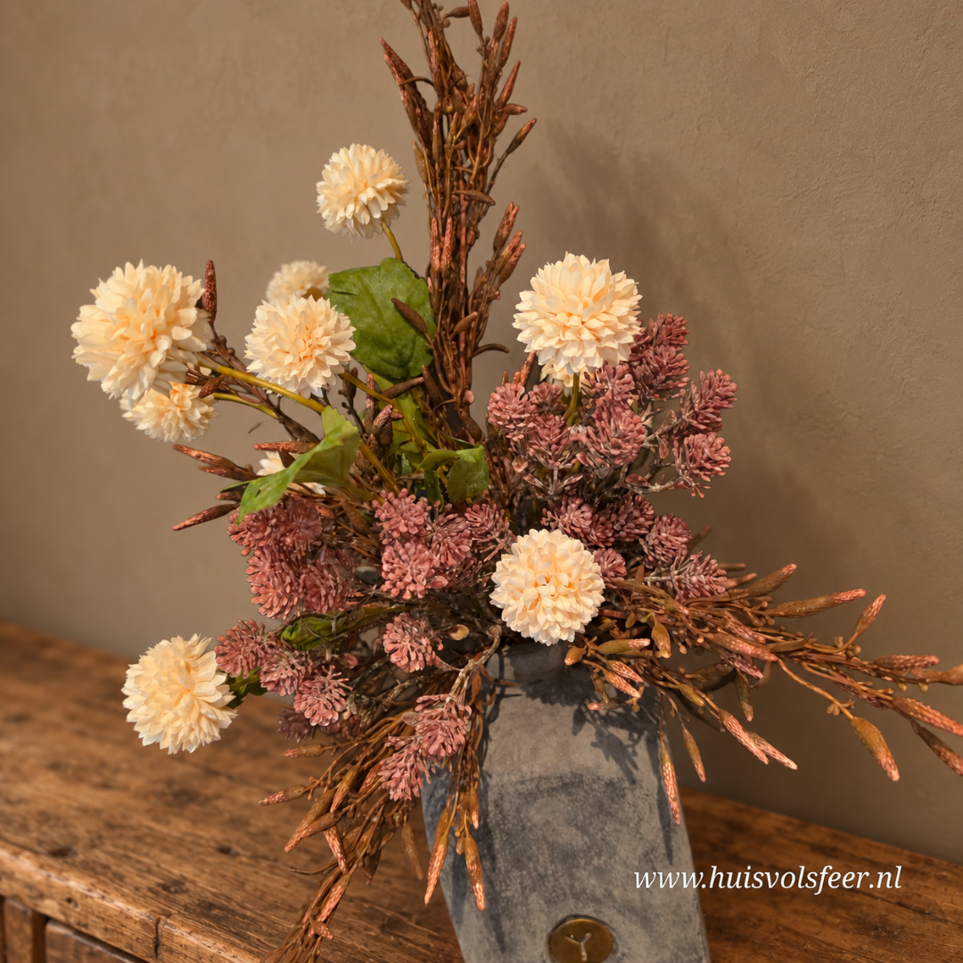 Complete Set- Vaas met Zijdeboeket || Autumn Charm - Afbeelding 4