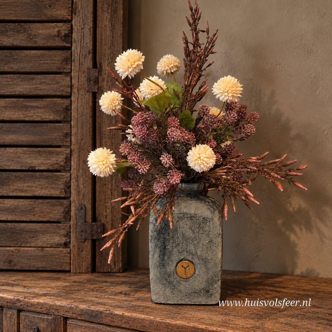 Complete Set- Vaas met Zijdeboeket || Autumn Charm
