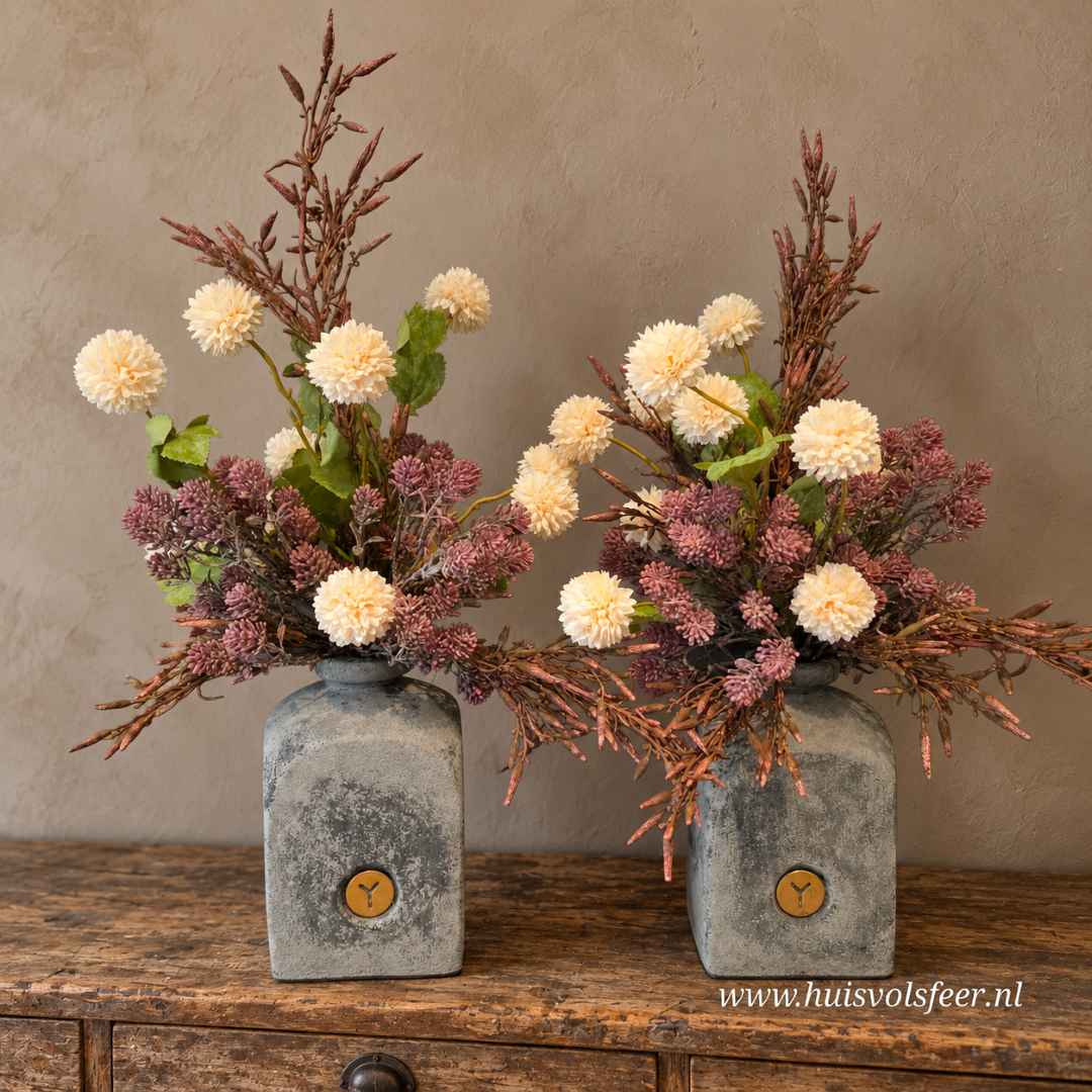 Complete Set- Vaas met Zijdeboeket || Autumn Charm - Afbeelding 2