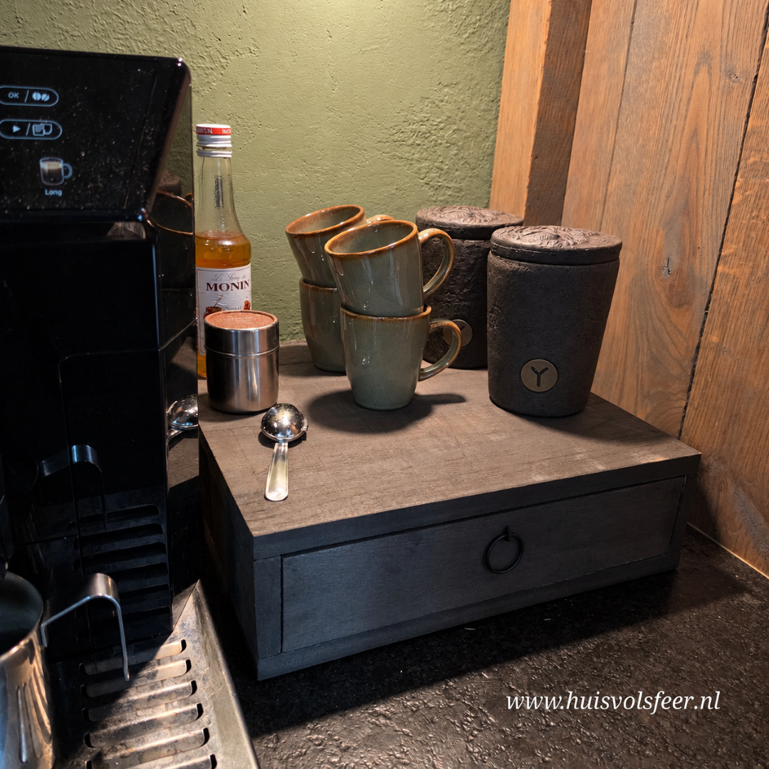 Koffie Plateau met 1 Lade || Old Grey - Afbeelding 3