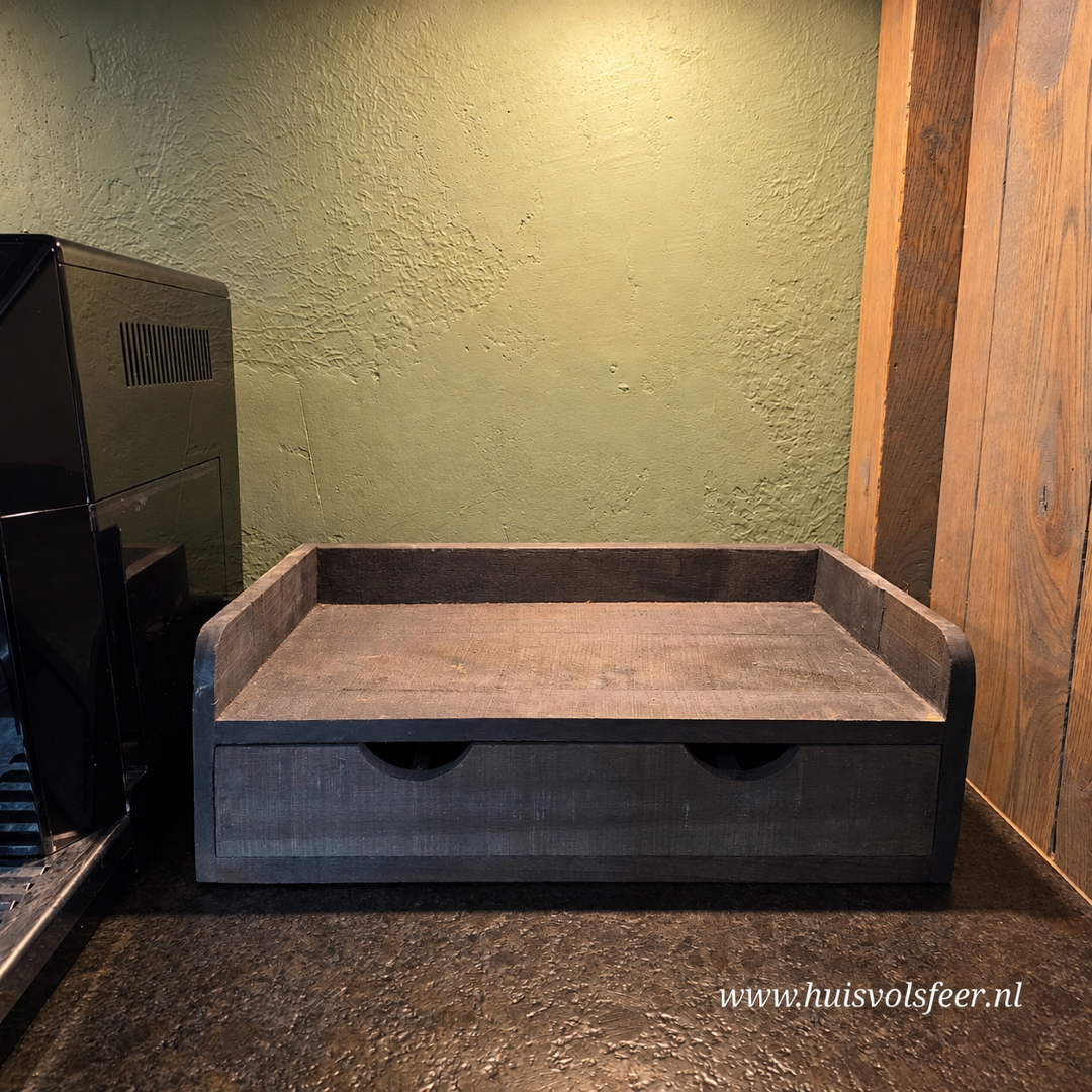 Koffie Plateau met 3 Vaks Lade || Old Grey - Afbeelding 9