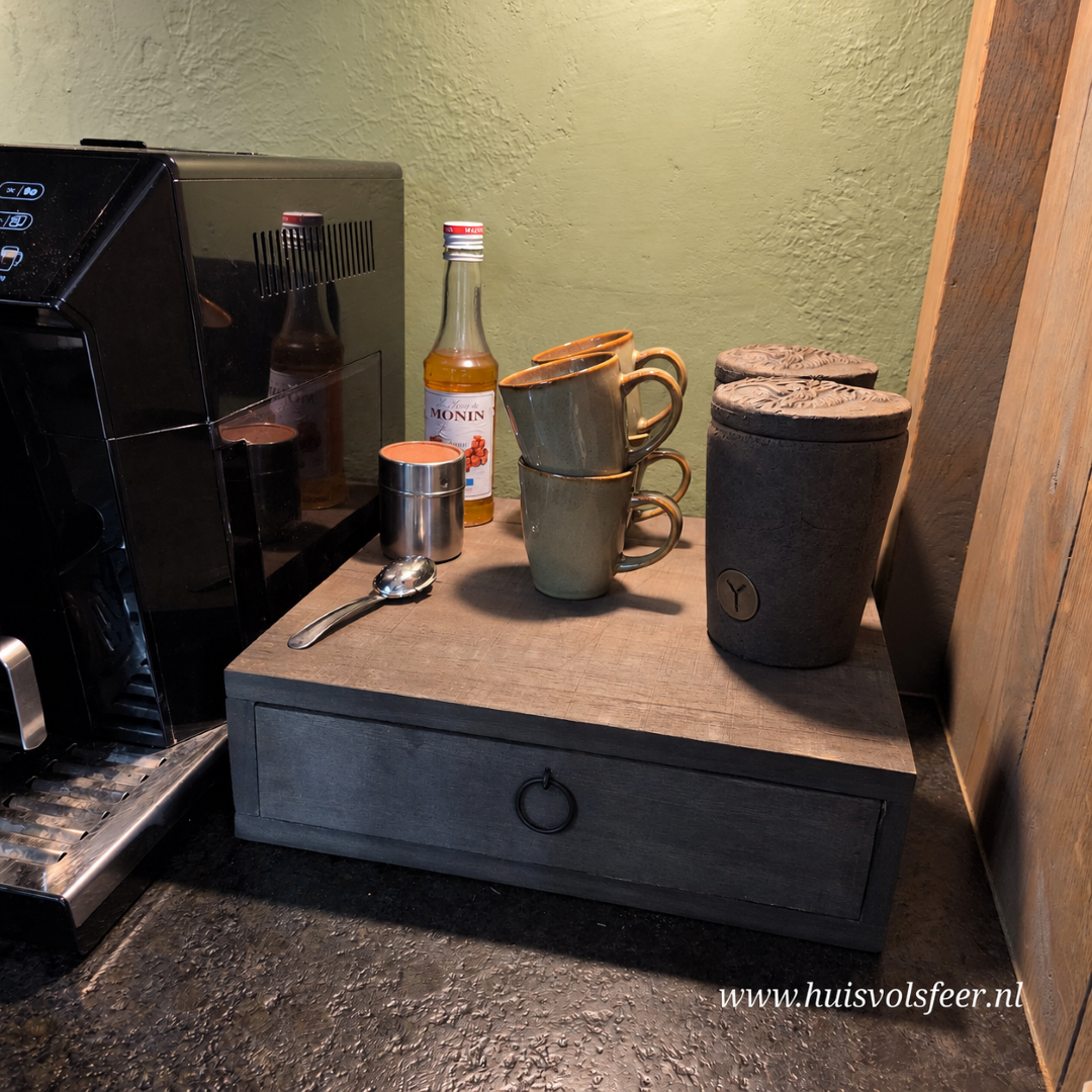 Koffie Plateau met 1 Lade || Old Grey - Afbeelding 2