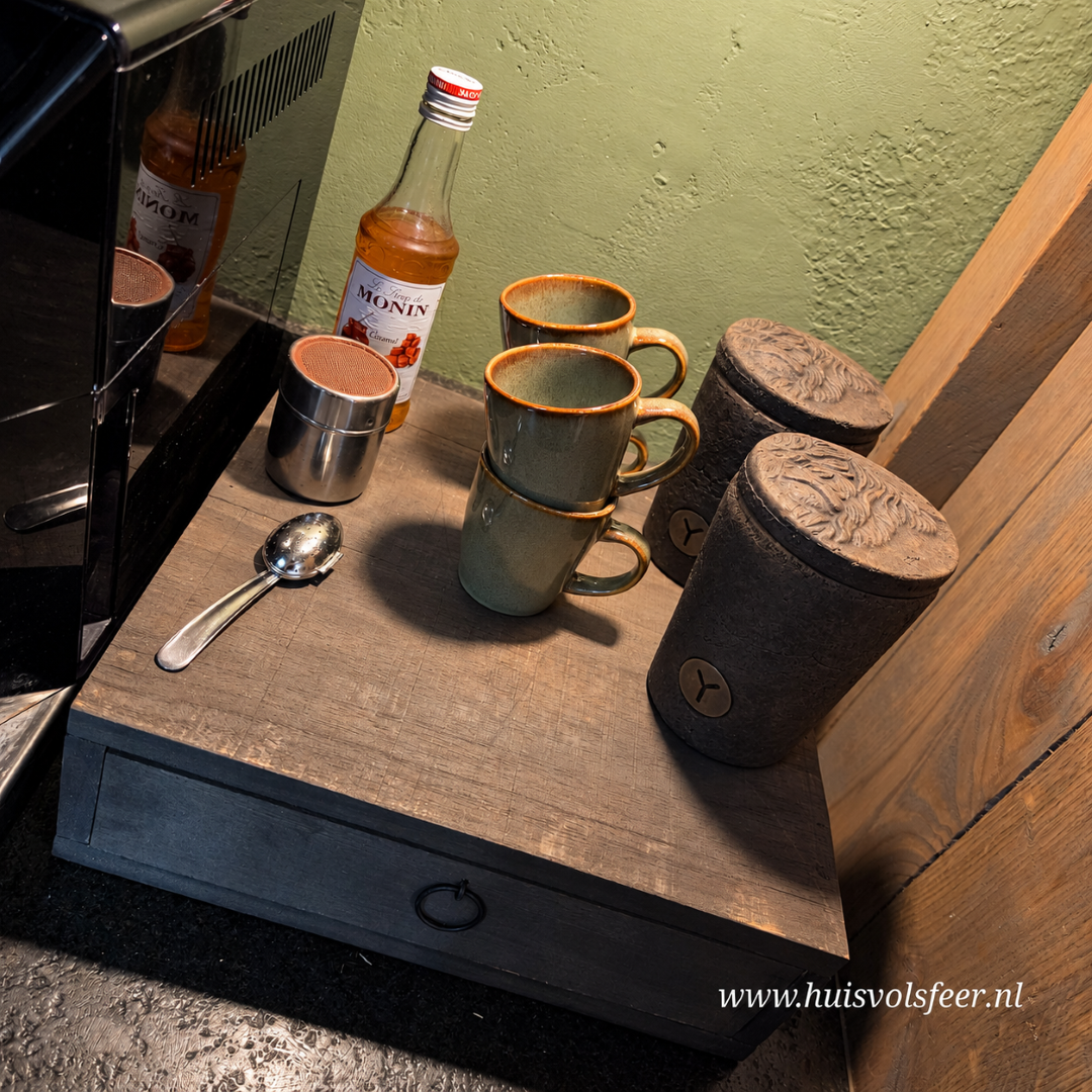 Koffie Plateau met 1 Lade || Old Grey - Afbeelding 4